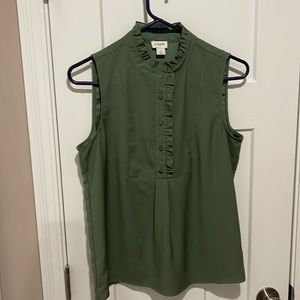 Gorgeous green blouse with flirty ruffles